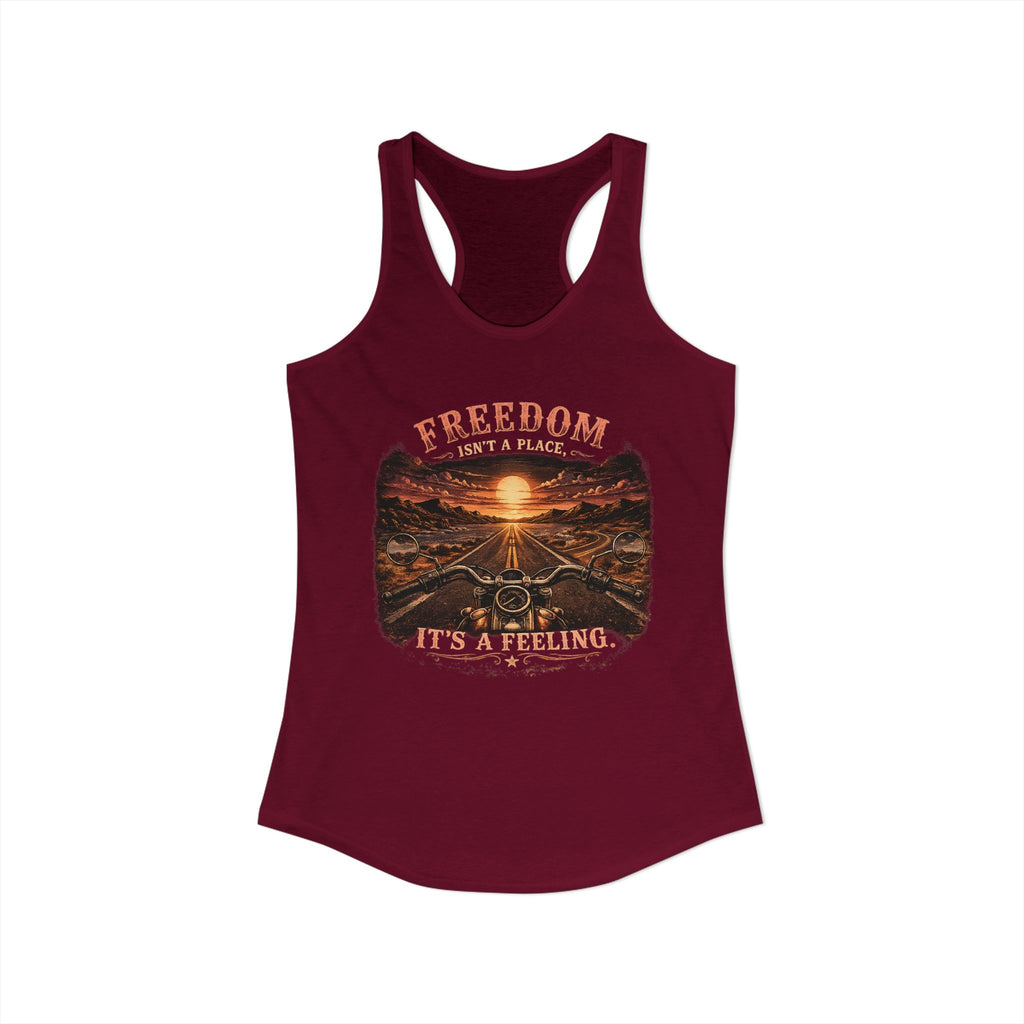 Women's Racerback Tank - Freedom Isn't a Place, It's a Feeling
