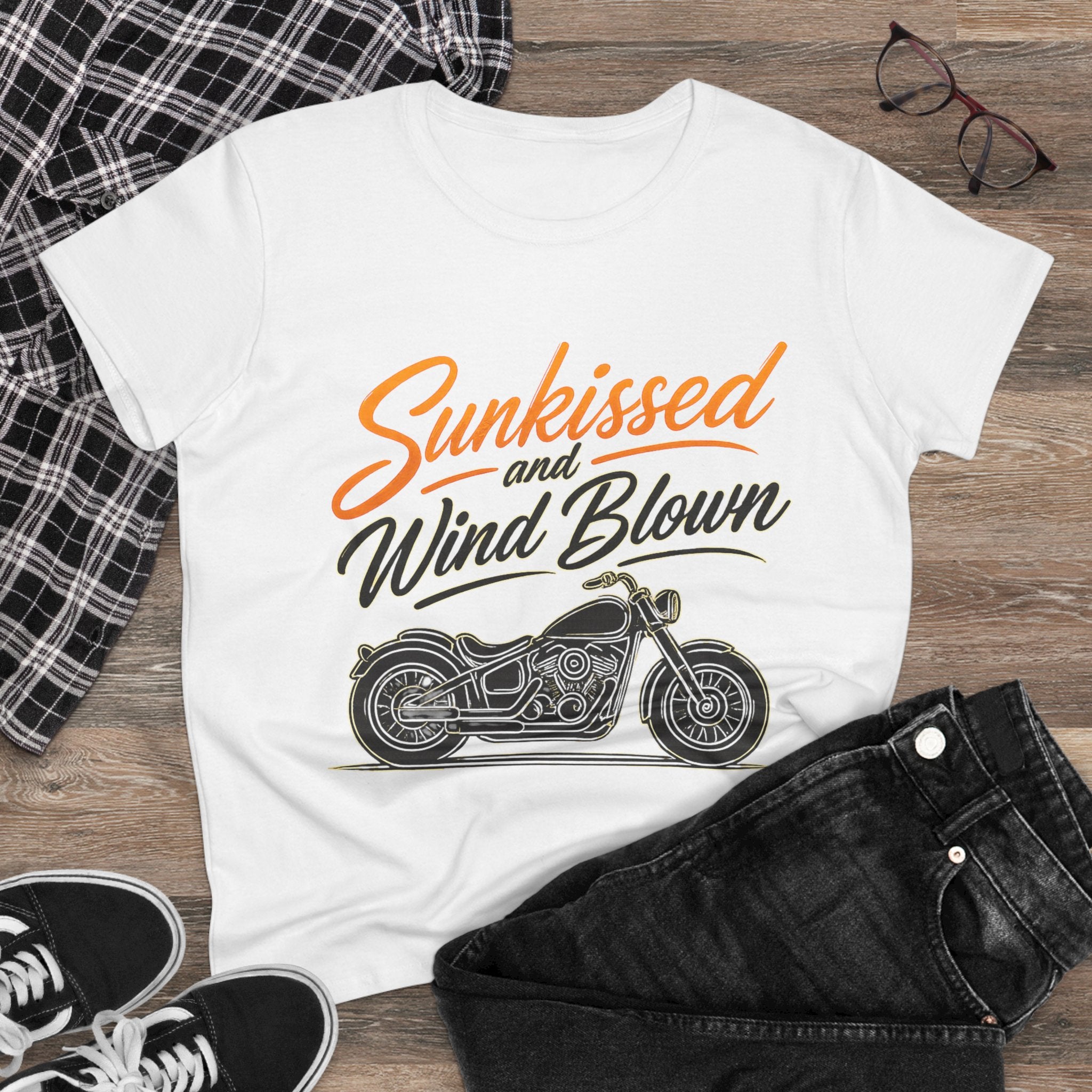 Sunkissed & Wind Blown Motorcycle Tee — Women's Biker T-Shirt