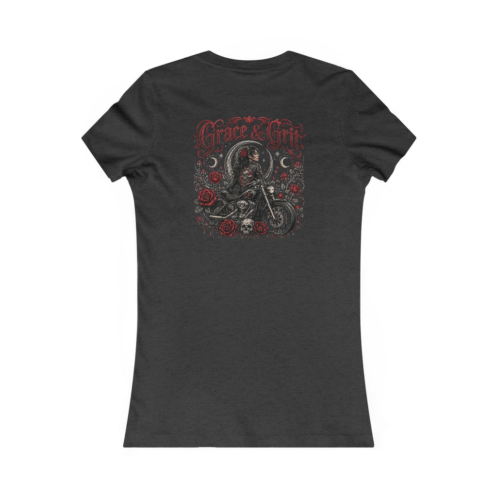 Women's Motorcycle Tee — "Grace & Grit" Graphic Shirt