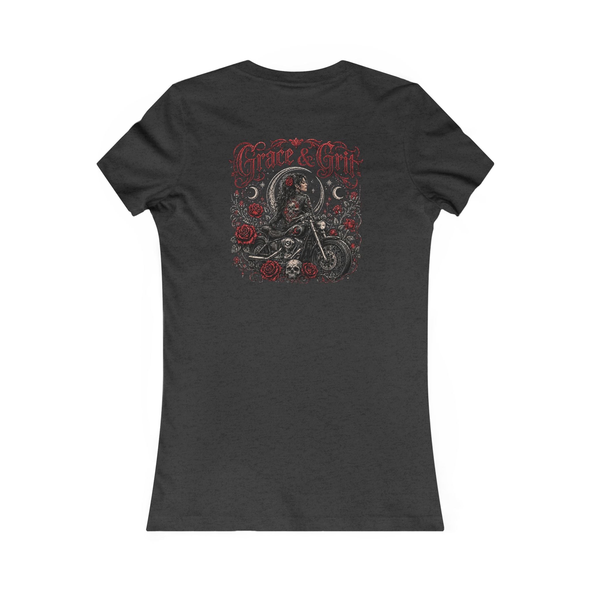 Women's Motorcycle Tee — "Grace & Grit" Graphic Shirt